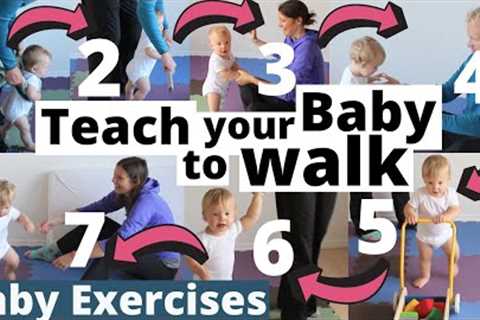 How to teach your baby to walk in 7 steps ★ 9-12 months ★ Baby Exercises, Activities &amp;..
