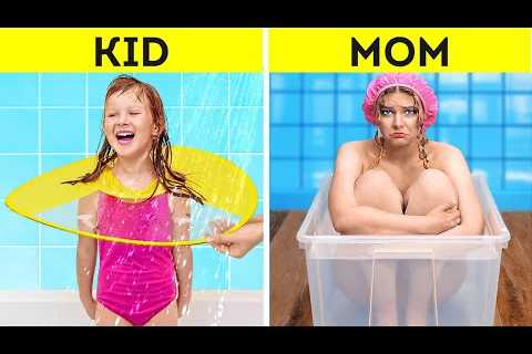 Bathing Kids, Parenting Hacks, Creative School Crafts and Funny Moments