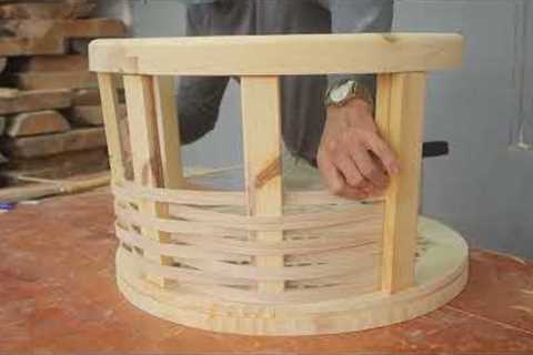 Extremely Creative Woodworking Ideas With Wooden Strips // A Chair With An Extremely Unique Design