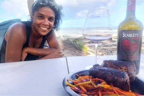 Catch Clean Cook BEACH STEAK cause the fish weren't BITING!!!🎣😠😠