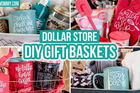 DIY Gift Ideas 🎁 Dollar Store gift baskets personalized with Cricut! | The DIY Mommy