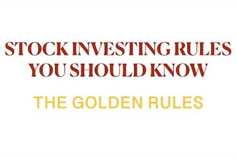 Golden Rules of Stock Investing Now | Trading For Beginners