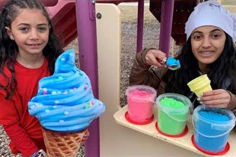 Hadil Pretend Play Selling SAND Ice Cream Toy Shop