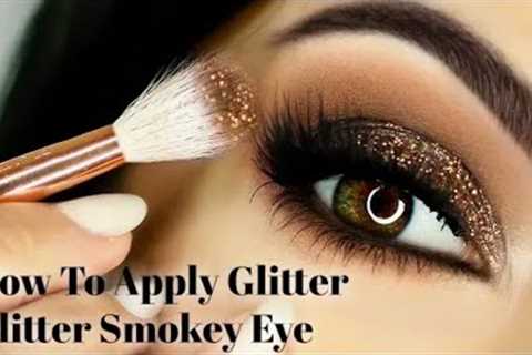 How To Apply Glitter Smokey Eye #eyebrows #eyeglitter #eyes