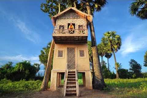 Build The Most Beautiful Villa Two Story House By Ancient Skills