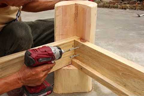 Simple But Amazing Woodworking Ideas // An Incredibly Strong And Easy Bed Out Of Stumps And Pallets