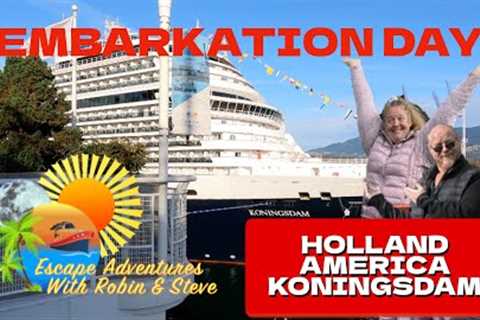 Koningsdam Holland America Embarkation Day Port of Vancouver to Alaska It's Cruise Day! Room Tour!