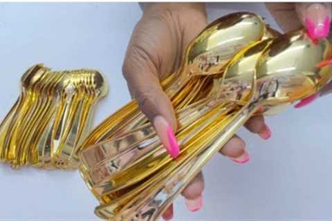 SEE HOW SHE Uses GOLDEN Spoons FOR This SMART LIGHTING IDEA! DIY GOLD LIGHTING IDEA!