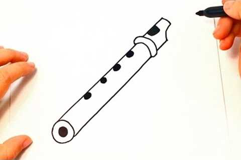 How to draw a Flute | Flute Instrument Easy Draw Tutorial