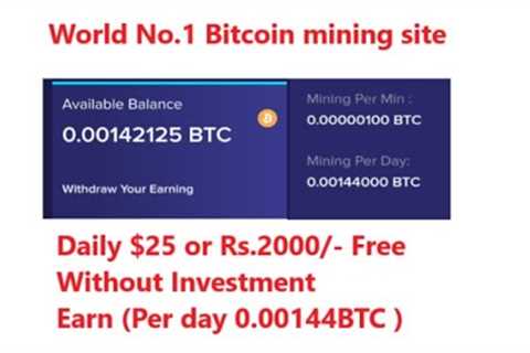 Free bitcoin mining website 2022 |$25 or ₹2000 Daily free income | No deposit money#btc