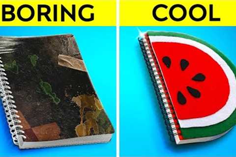 CRAFTY SCHOOL HACKS TO BECOME POPULAR || Back to School Art DIYS &amp; Tricks to Sneak Makeup by..