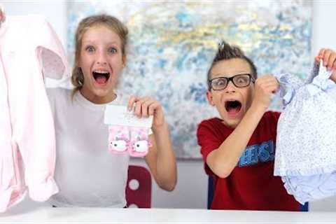 Shopping for Our Baby Sister Clothes Challenge!!!