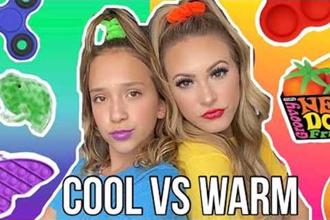 WARM 🧡☀️ VS COOL 💜🦋 COLOR FIDGET SHOPPING CHALLENGE!