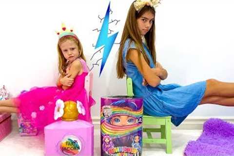 Stacy and Nastya vie for surprises and toys