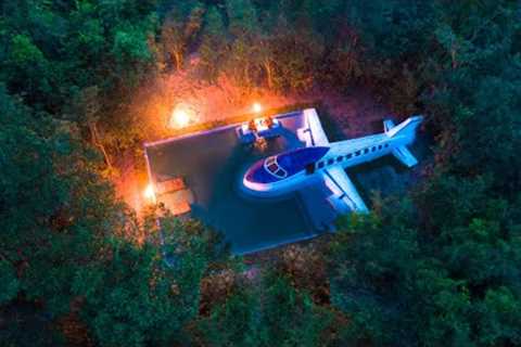 How We Build the Most Incredible House in a Plane With Swimming Pool Around, Jungle Survival skills
