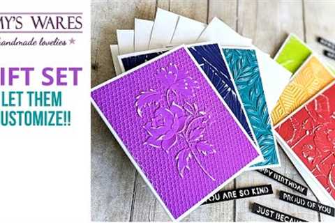 Greeting card gift set! Let THEM customize what they need! Fun embossing technique!