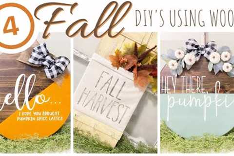 FALL WOOD ROUND DIYS | EASY FALL WOOD DIYS | DIYS USING SCRAP WOOD | EASY FALL DECOR | WOOD ROUNDS