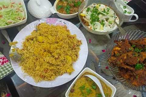 My 5th anniversary dinner recipes | Steam chicken | beef karahi | smokey chicken | Vegetables Pulao