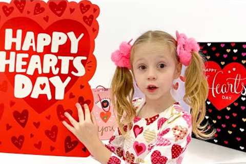 Nastya makes gifts to friends for Valentine's Day
