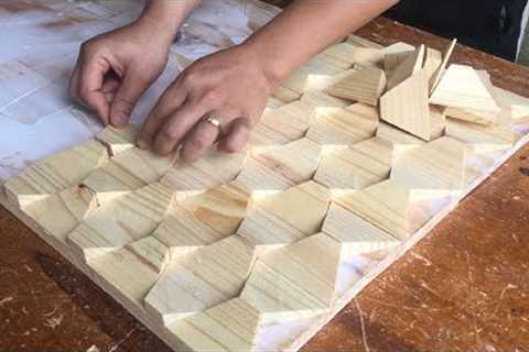 Simple Woodworking Project - A Table with a 3d Triangular Design with a Magical Inclined Plane