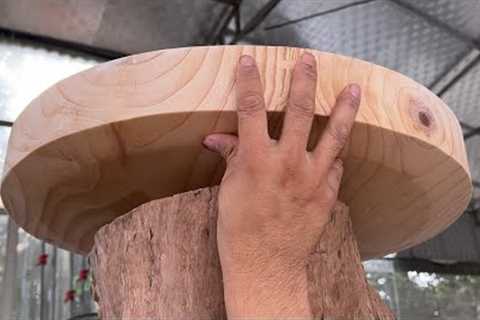 Latest Wood Recycling Project // Ideas To Make A Round Table From A Dried Tree Stump