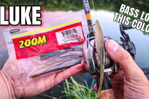 Flukes in Grass Catch PICKY BASS! (Bank Fishing Pressured Lake)