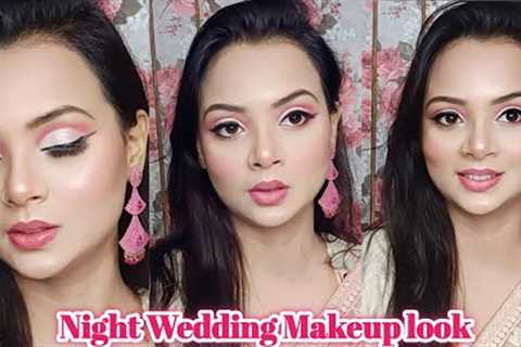 Winter Glowy🌟Night Wedding Guest  Makeup look/Pink Eyes👀Cut Crease Look/Lipstick Hacks/Rupali..