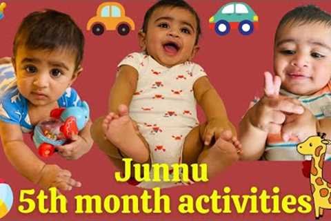 5th month baby development and activities | Junnu baby | 5th month milestones | Americalo Buttabomma