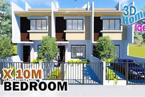 House Design Idea, 2 Storey Townhouse , Appartment type , 4 x 10 meters 2 bedroom