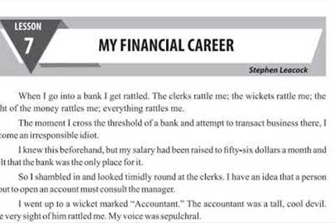 My Financial Career.Lesson no 7.12th class.complete urdu translation.