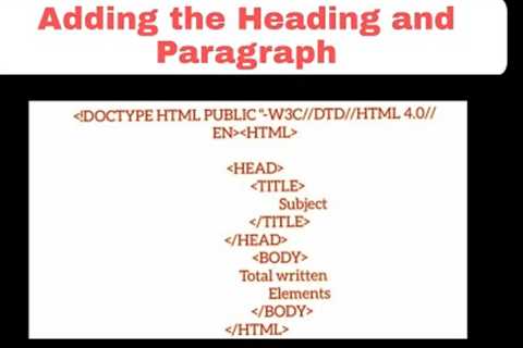 Episode 3 | Adding the Heading and Paragraph | Basic Tutorials for beginners | HTML5