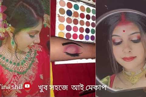Hand eye makeup tutorial || Hand eye makeup for beginners @Tina shil