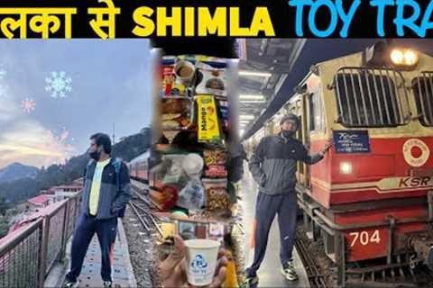 SHIMLA TOY TRAIN Journey In WINTER | SHIVALIK Deluxe express IRCTC Food REVIEW 😋