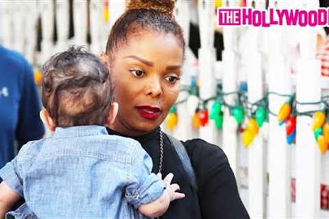 Janet Jackson Is Swarmed By Paparazzi While Leaving Lunch With A Pack Of Bodyguards At The Ivy