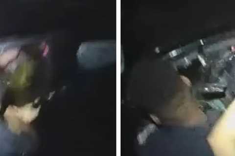 Dramatic Body Camera Footage Shows Police Rescue Woman from Sinking Car After Driving Into Canal