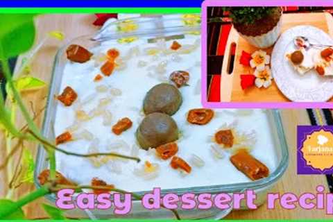 Easy Dessert Recipe /Quick &amp; Easy Cold Dessert Recipe with 1/2 Liter of Milk