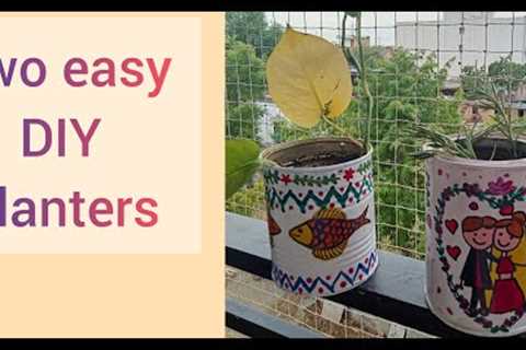 Easy Anniversary Gift For Parents During Lockdown/ Two Easy Planters From Old Tin