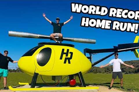 How Far Can A Helicopter Hit A Baseball??