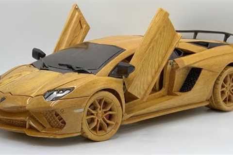 Wood Carving - Lamborghini Aventado S 2021 - Woodworking Art