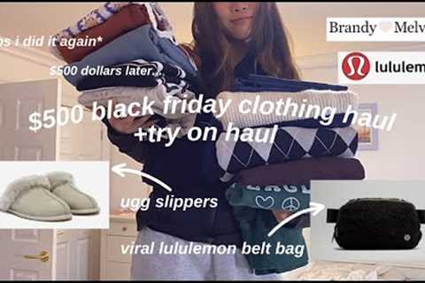 HUGE $500 black friday shopping spree haul (brandy melville, lululemon, ugg, and more) + try on ❄️