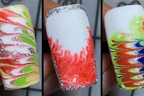 Drag Marble nail art compilation | Christmas DIY Nail Art Ideas #352  | Nailicious
