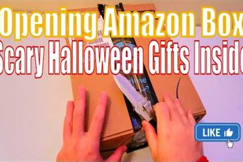 Opening Amazon Box - Halloween Gift Idea Unboxing Amazon Box - ASMR  No Talking Mystery Box Unboxing