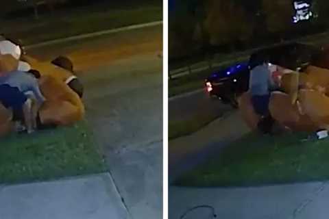 Thieves Captured on Ring Camera Making Off with 16-Foot Inflatable Rudolph the Red-Nosed Reindeer