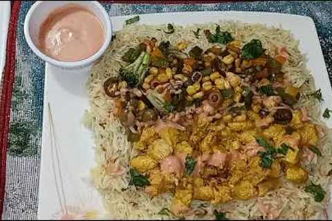 How to make Delicious 😋 Chinese Platter with Chicken Veg Rice 🍚 😋 Urdu Hindi and Punjabi