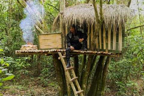 FULL VIDEO: End 240h Survival - Cooking And Building Shelter In The Rain Forest - Tree House