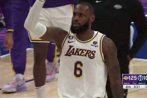 Lebron steals and takes off in transition for the slam