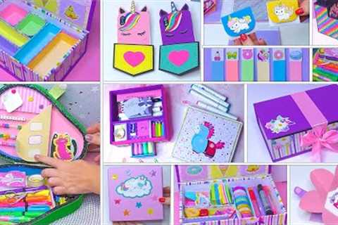 6 Amazing ideas from old cardboard  and colored paper 🌟 Easy crafts 🎁 organizers &amp; pencil..