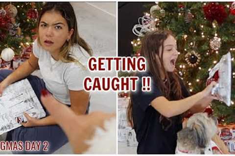 OPENING PRESENTS BEHIND MY MOMS BACK ? ? TWO GIFTS !! | VLOGMAS DAY 2