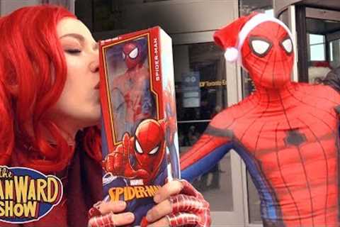 Spider-Man: SPIDER-VERSE CHRISTMAS FLASH MOB!!! Giving Gifts Prank