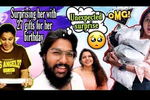 Surprising her with 27 gifts for her birthday❤️ UNEXPECTED ENDING😯 || Birthday special